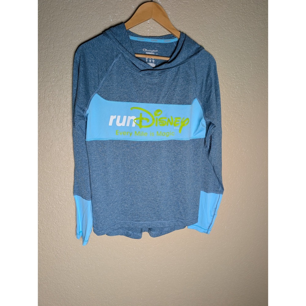 Champion RunDisney Every Mile Is Magic Hooded Pullover Women's L Blue